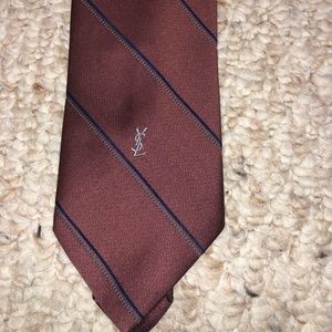 Yves Saint Laurent Men’s Tie Burgundy and Navy